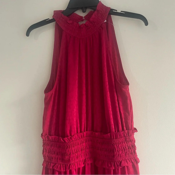 Current Air Red Leopard Print Halter Ruffle Midi Tank Dress - 22212 - Picture 6 of 11